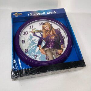 NOS Vintage Disney Hannah Montana 12" Purple Wall Clock A17D0489 Mylie Cyrus
